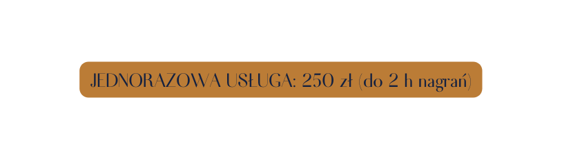JEDNORAZOWA USŁUGA 250 zł do 2 h nagrań